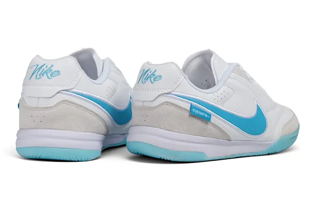 Nike White Blue Low-Top Synthetic And Suede Upper Sneakers