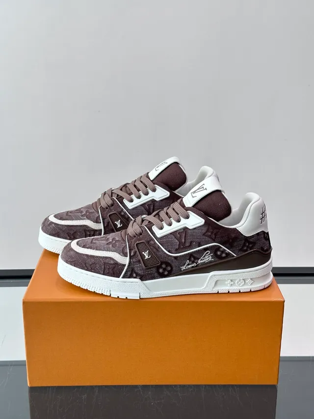 Louis Vuitton LV Trainer Brown White Monogram Canvas Chunky Sole Lifestyle Sneakers