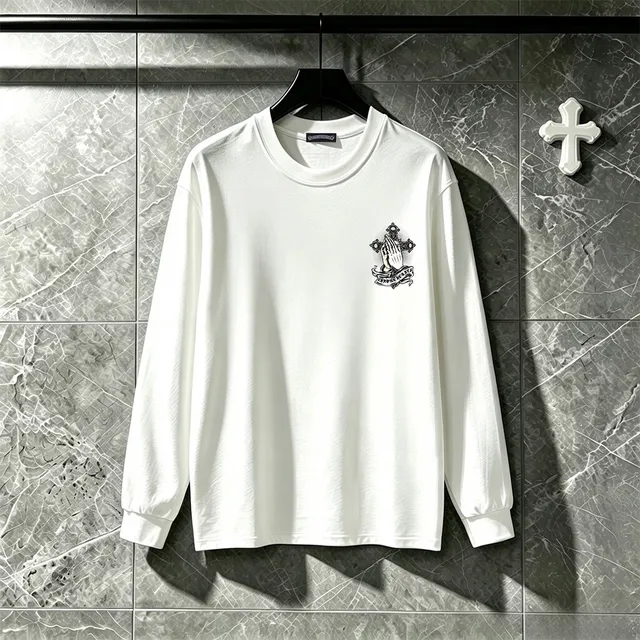 Chrome Hearts Prayer Hands Graphic Black Long-Sleeve T-Shirt