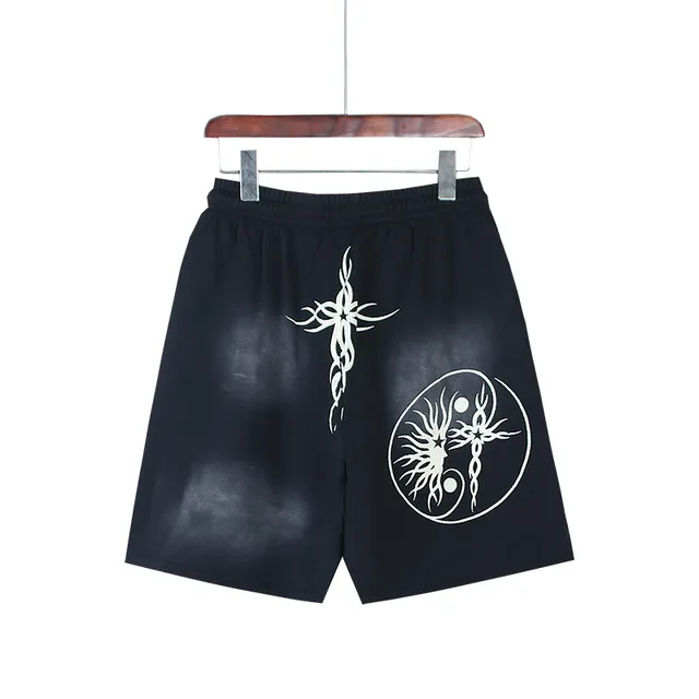 Navy Graphic-Print Elastic-Waist Drawstring Shorts