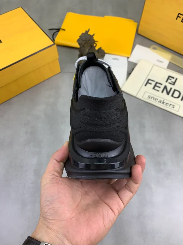 Fendi Run Away Black FF Monogram Chunky Sneakers