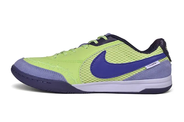 Nike Green Purple Low-Top Mesh And Synthetic Upper Indoor Soccer Shoes