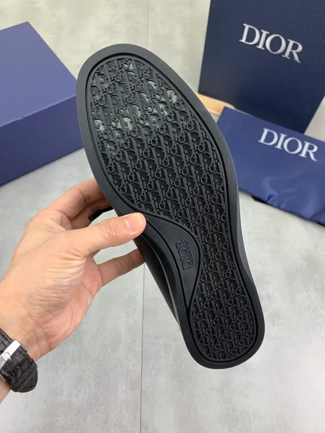 Dior Black Brown Pebbled Leather Tasseled Lace-Up Boat Shoes