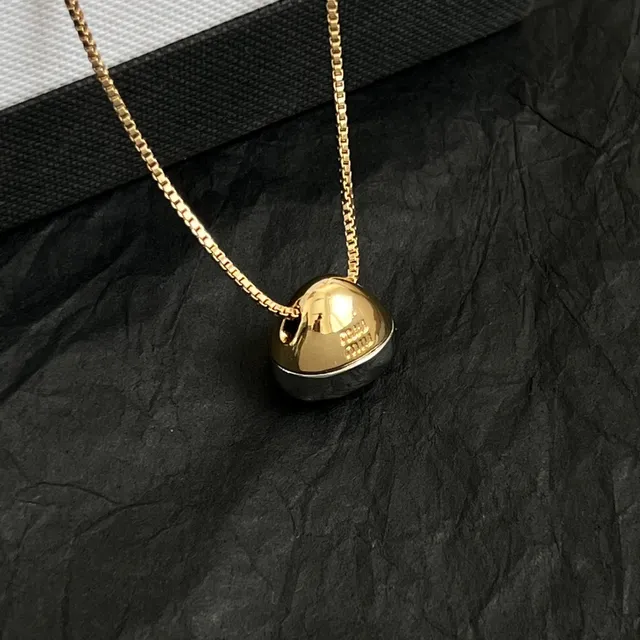 Miu Miu Gold-Tone Hemispherical Pendant Necklace