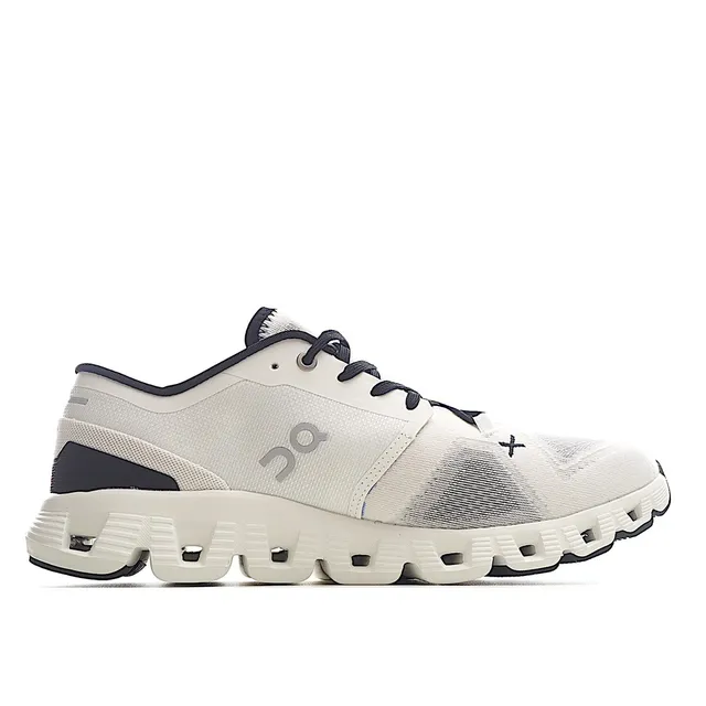 On Cloudmonster Off-White and Navy Running Shoes