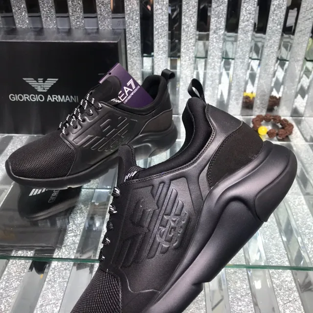 Giorgio Armani EA7 All-Black Mesh Lifestyle Sneaker