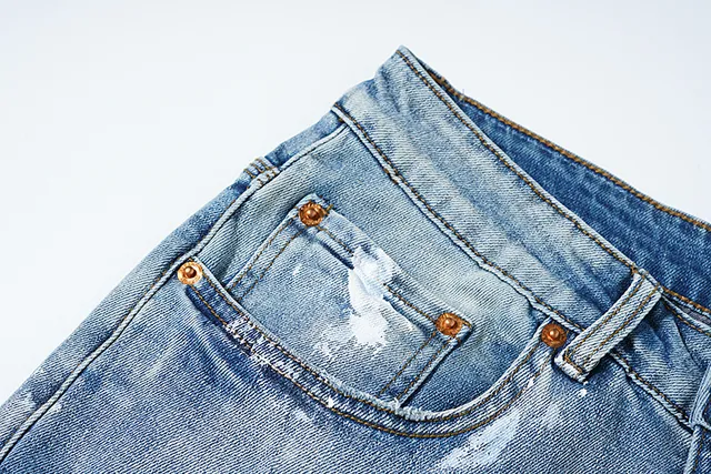 Purple Brand Light-Wash Paint-Splatter Distressed Jeans