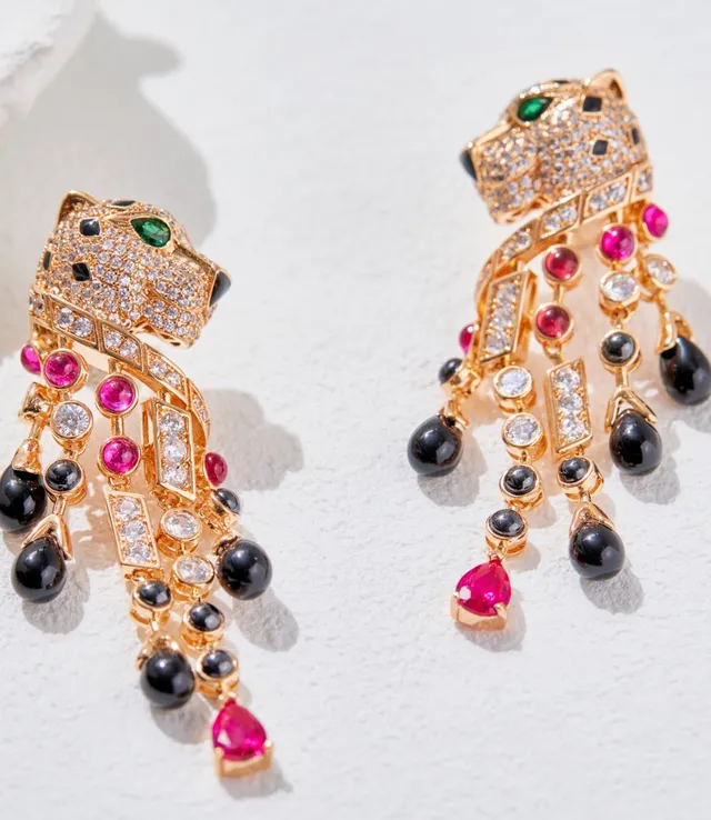 Cartier Panthère Multigem Fringe Earrings
