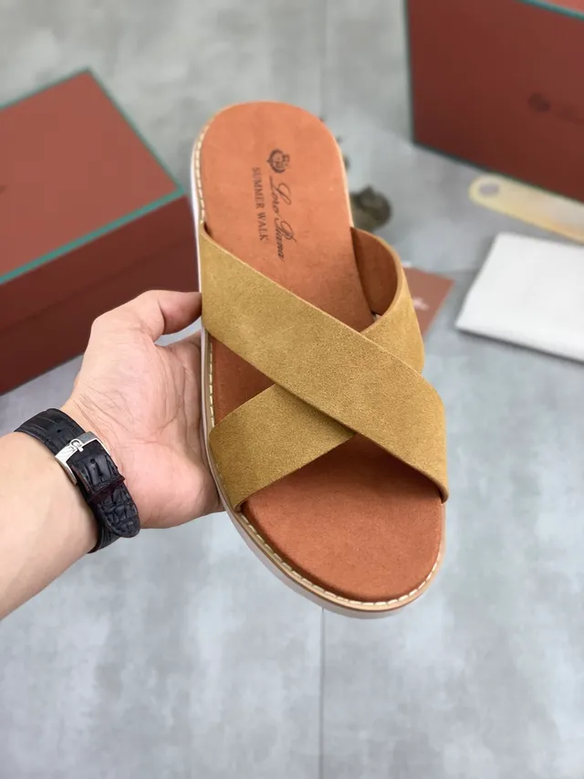 Brown Beige Crossed-Strap Slide-On Casual Sandals