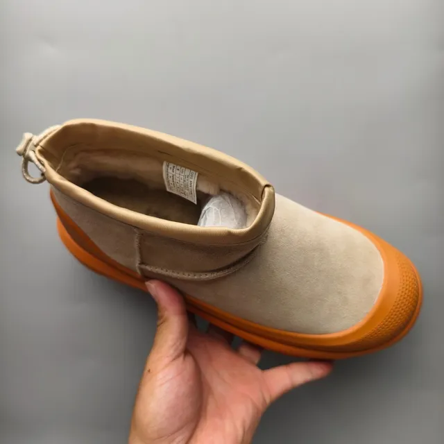 UGG Tasman Beige Orange Slip-On Suede Upper Snow Boots