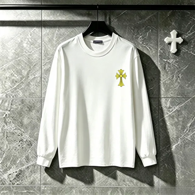 Chrome Hearts Cross Logo Multicolor Print Black Long-Sleeve T-Shirt