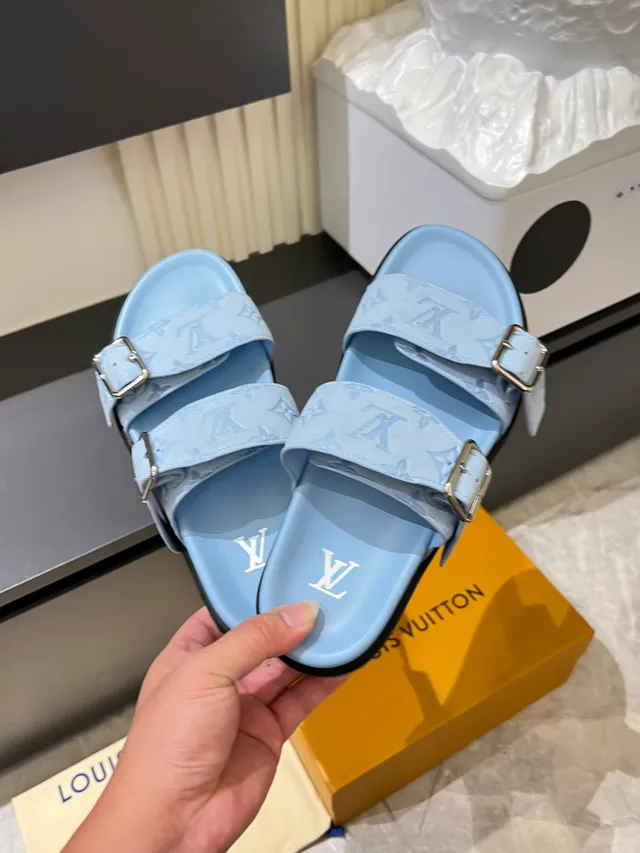 Louis Vuitton Slide Monogram Double-Strap Casual Sandals