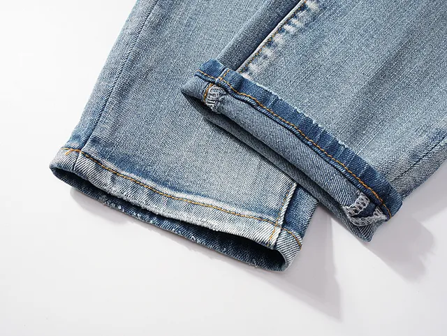 Purple Brand Distressed Light-Wash Slim-Fit Jeans