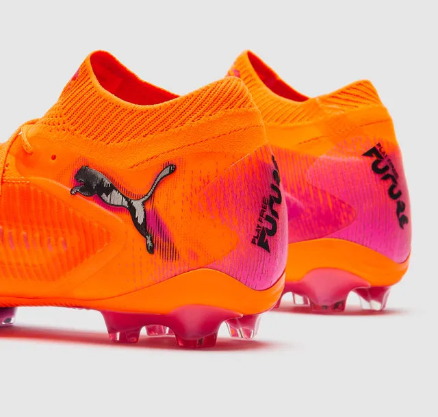 Puma Future Z Orange Purple Knit Upper High-Cut Sock Collar Firm-Ground Soccer Shoes