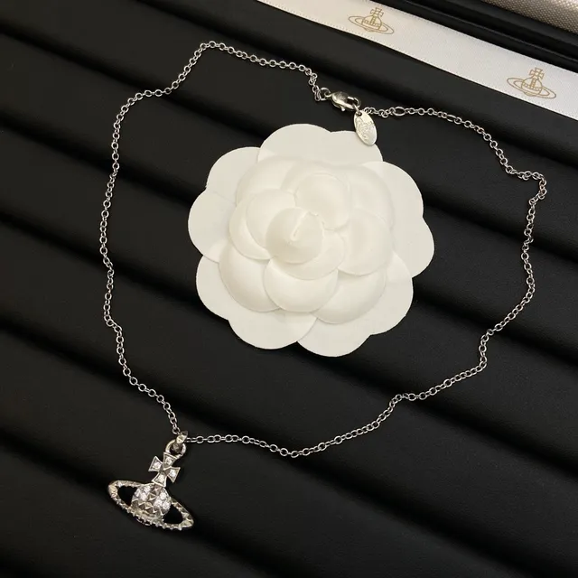 Vivienne Westwood Classic Orb Pavé Crystal Silver-Tone Necklace