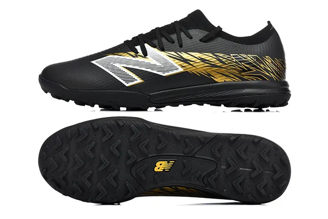New Balance Black Gold Low-Cut Synthetic Upper Graphic Stripe Sneakers