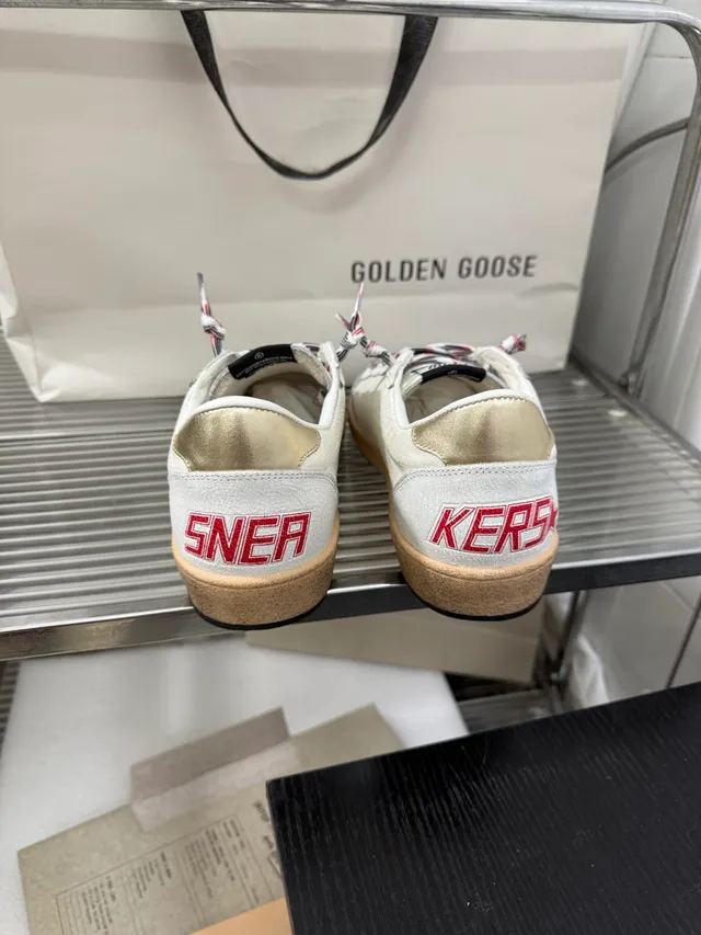Golden Goose Ball Star White Black Low-Top Suede-Leather Mix Lifestyle Sneakers