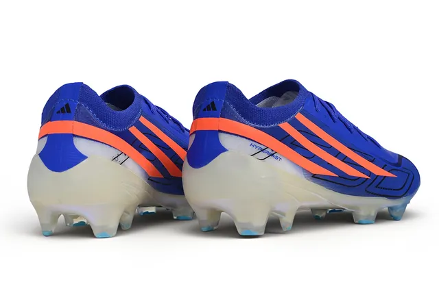 Adidas Blue Orange Low-Cut Synthetic Upper Dynamic Stripe Overlay Firm-Ground Soccer Shoes