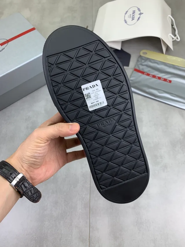 Prada Cloudbust Black Patent and Mesh Chunky Sneakers