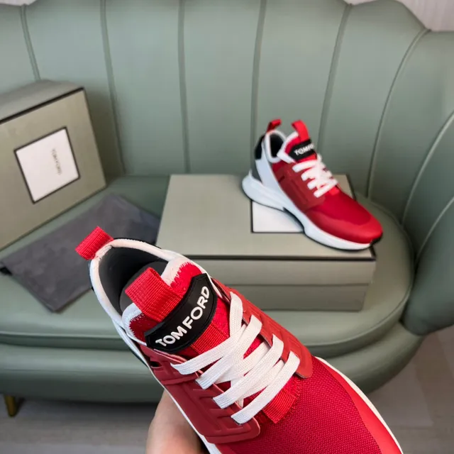 Tom Ford Red and White Lifestyle Sneaker