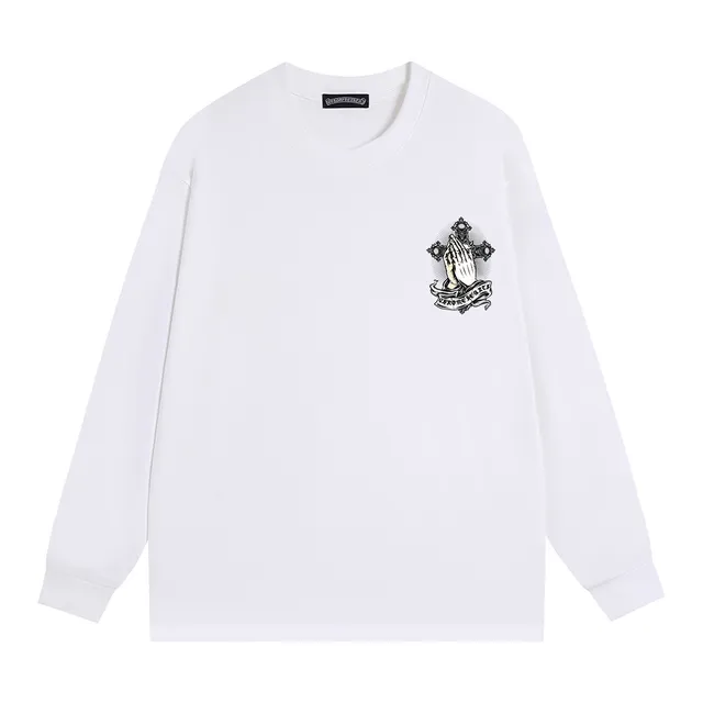 Chrome Hearts Prayer Hands Graphic Black Long-Sleeve T-Shirt