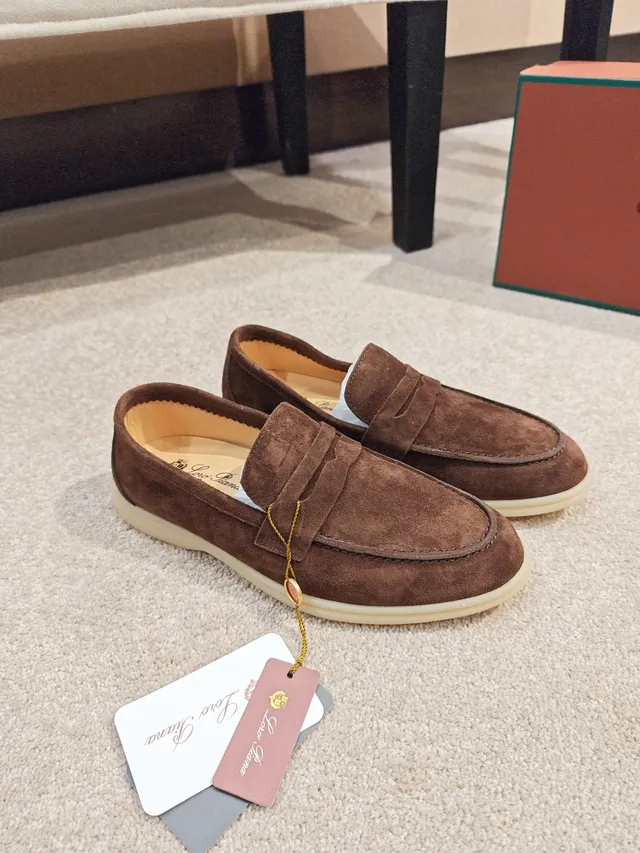 Brown Beige Suede Upper Penny Strap Loafer