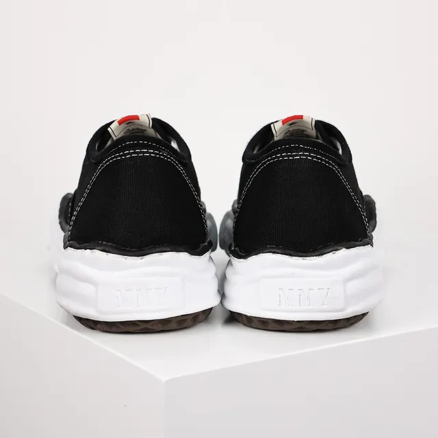 MMY Black White Canvas Upper Sculpted Midsole Sneakers