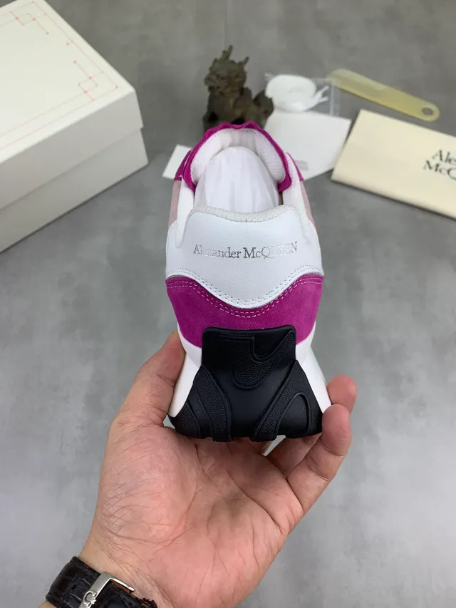Alexander McQueen Oversized Sneaker Magenta Pink Suede Chunky Sneakers