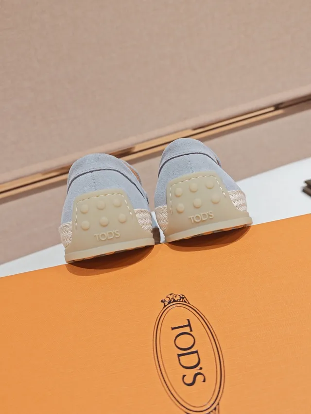 Gray Beige Suede Upper Espadrille Sole Loafer