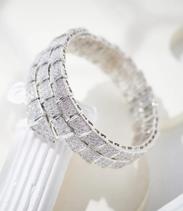 Bvlgari Serpenti Pavé-Set Coiled Snake Bracelet