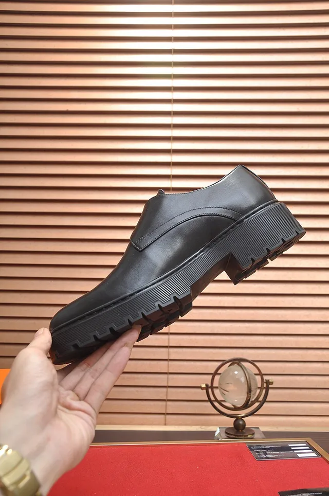 Hermès Black Single Strap Buckle Closure Monk Shoes