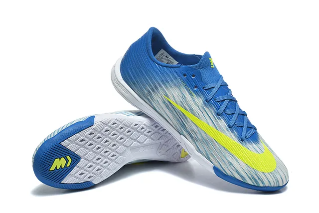 Nike Mercurial Blue Yellow Low-Cut Knit Upper Indoor Soccer Shoes