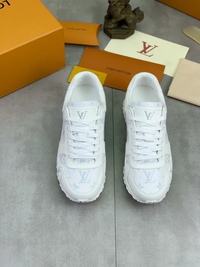 Louis Vuitton LV Trainer White Gray Monogram-Print Leather Low-Top Lifestyle Sneakers