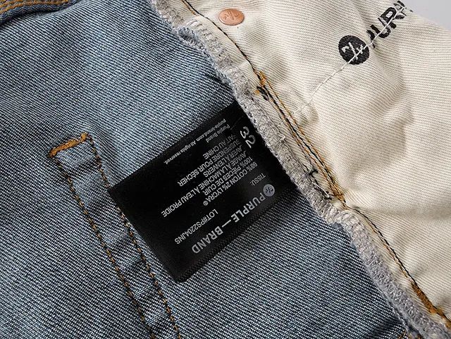Purple Brand Distressed Paint-Splattered Slim-Fit Light Wash Jeans