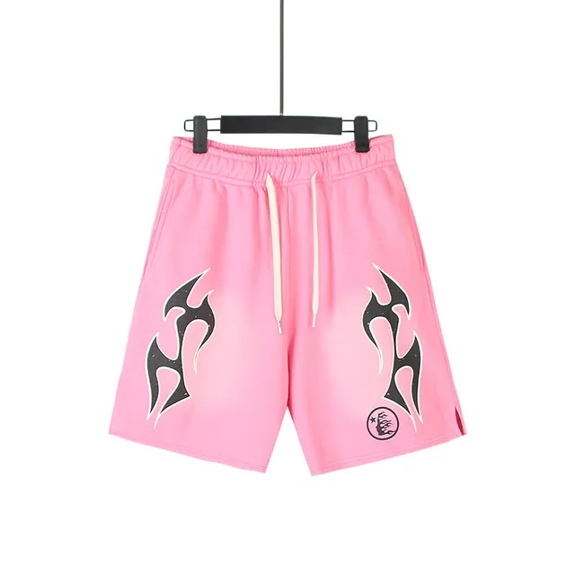 Tribal Flame Graphic Drawstring Shorts