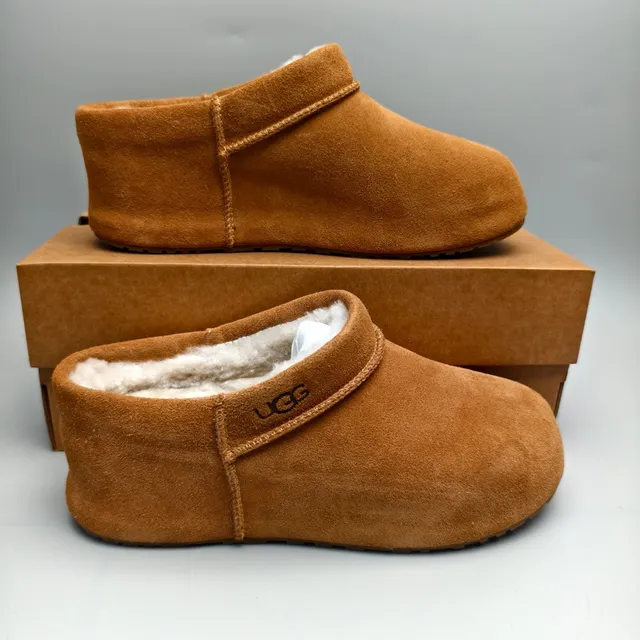 UGG Tasman Tan Suede Shearling-Lined Slipper