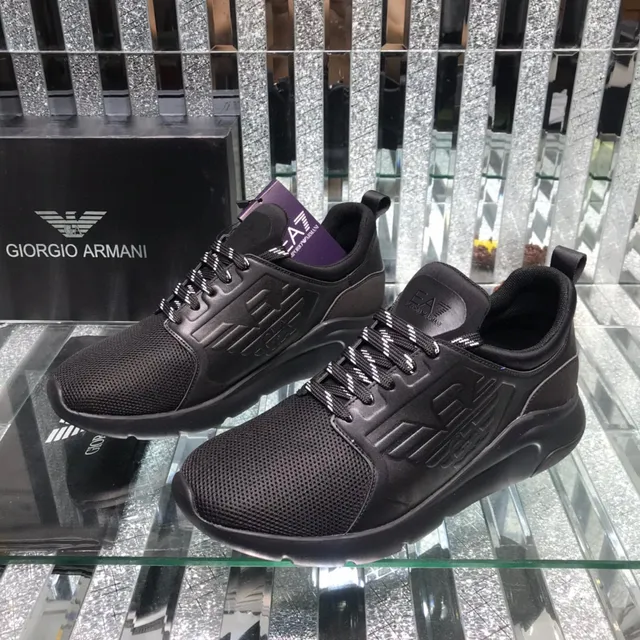 Giorgio Armani EA7 All-Black Mesh Lifestyle Sneaker