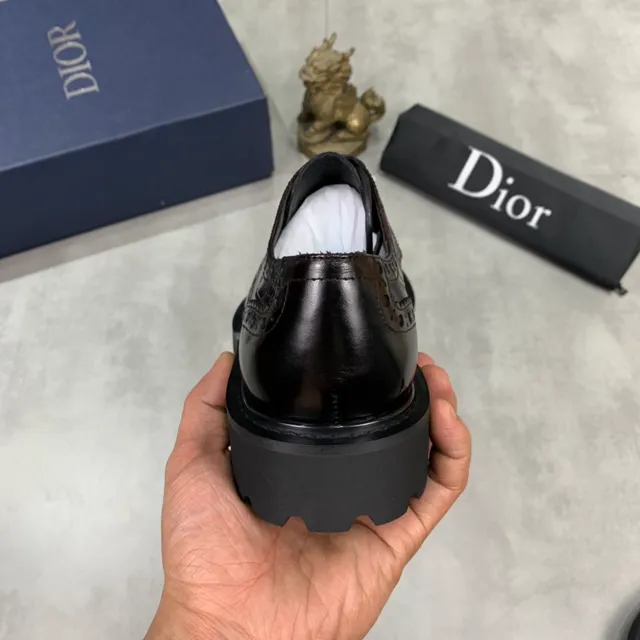 Dior Burgundy Black Wingtip Cap-Toe Brogue