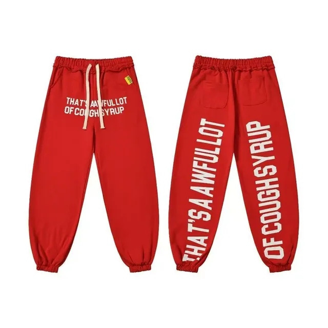 Graphic Print Elastic Waist Cuffed Sweatpants