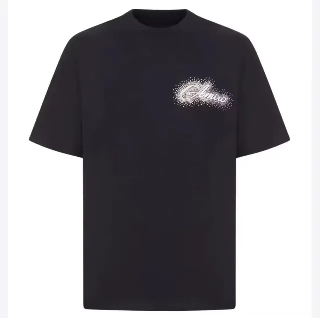 Amiri Graphic Script Dot-Matrix Logo T-Shirt