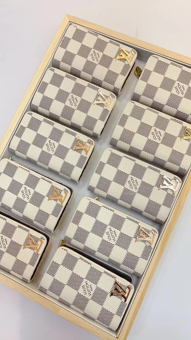 Louis Vuitton Black Gold Monogrammed Coated Canvas LV Logo Plaque Card Holder