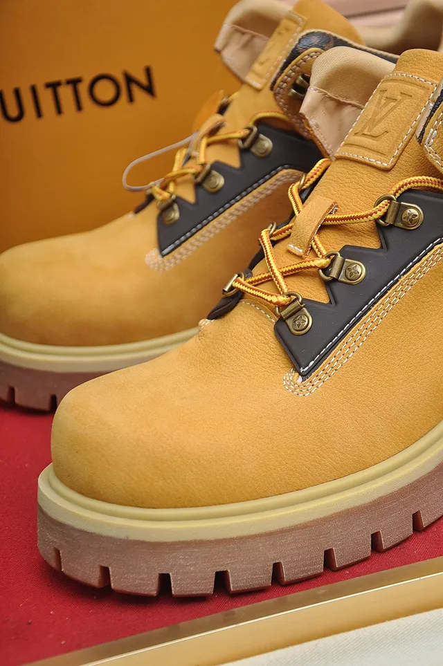 Louis Vuitton Mustard Yellow Monogram Work Boots
