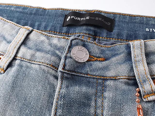 Purple Brand Light-Wash Paint-Splatter Distressed Slim-Fit Jeans