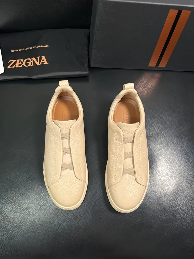 Zegna Oasi Slip-On Beige Lifestyle Sneakers