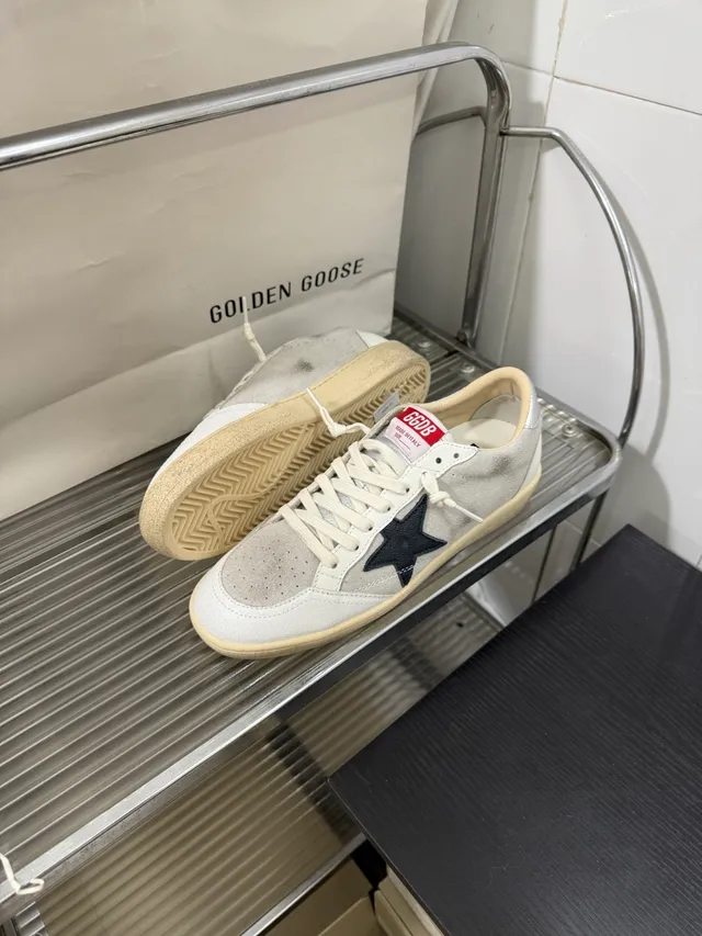 Golden Goose Ball Star Off-White Suede and Leather Lifestyle Sneakers