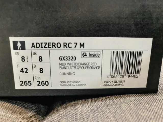 Adidas Adizero RC 1 White Red Black Running Shoes