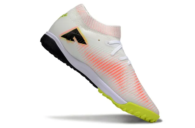 Puma Future Z White Orange Sock-Fit Collar Gradient Stripe Upper Turf Soccer Shoes
