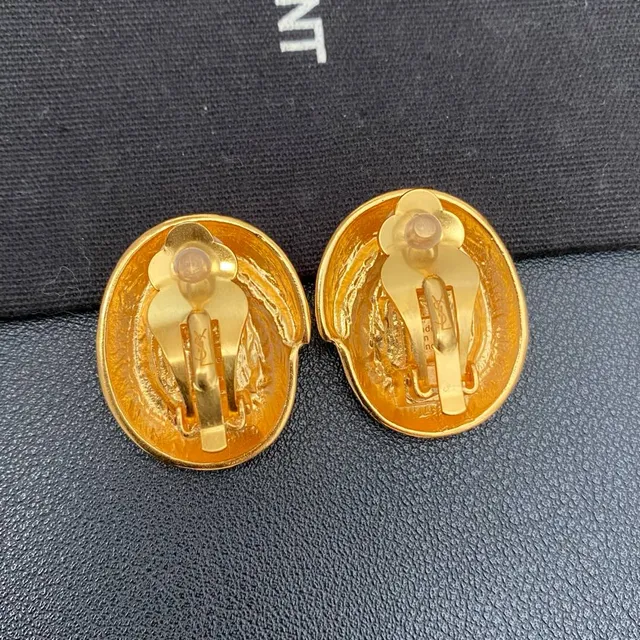 Saint Laurent Spiral Gold Clip-On Earrings