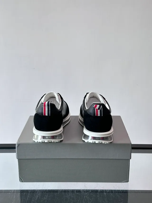 Thom Browne Black Perforated Air-Cushioned Sneaker