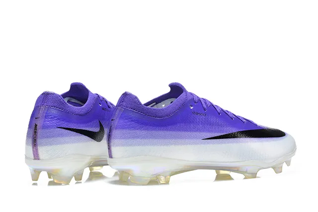 Nike Purple Transparent Knit Upper Iridescent Sole Firm-Ground Soccer Shoes
